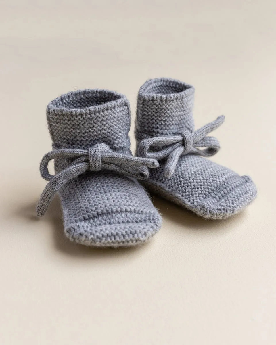 Booties - Grey melange - Hvid