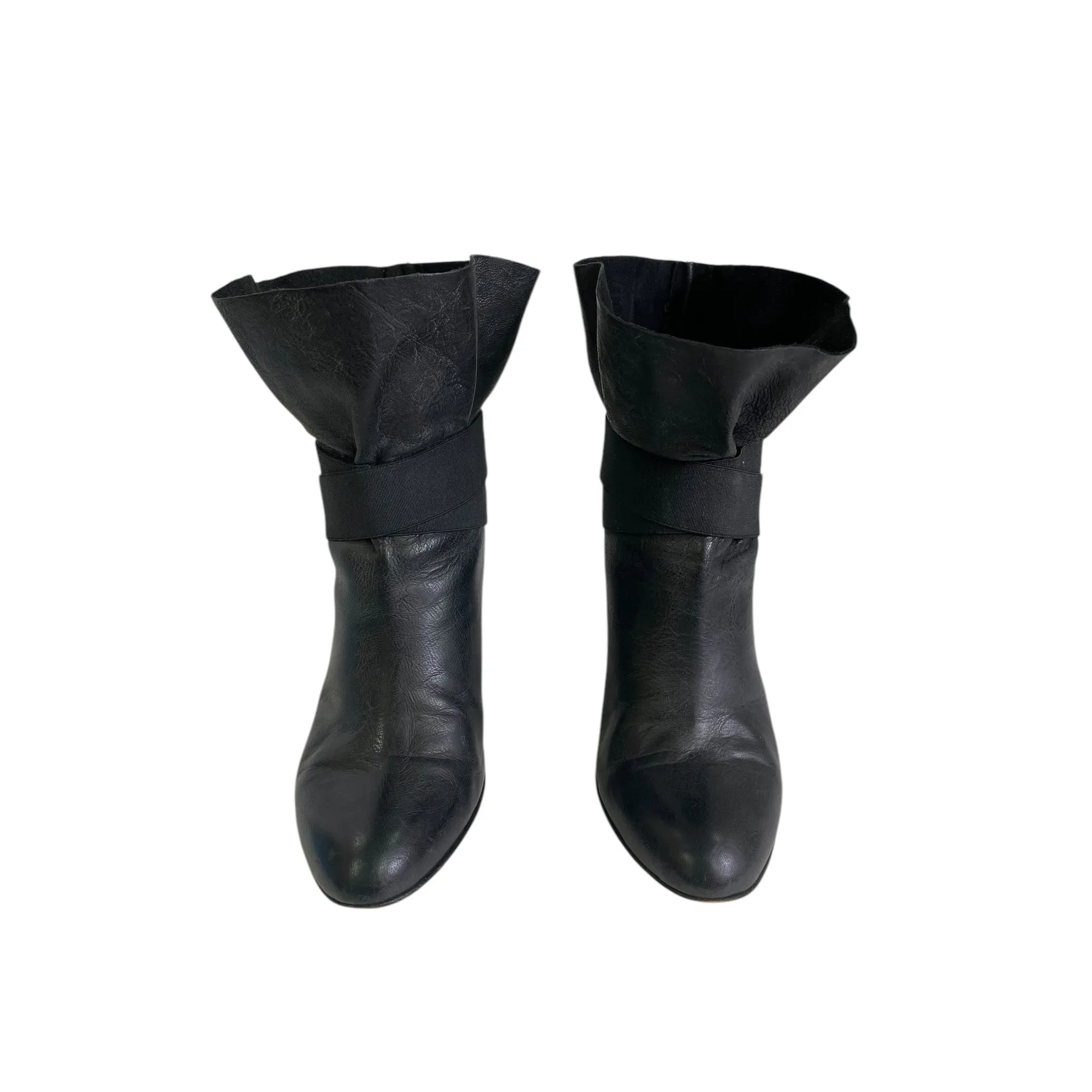 Boots Ankle Heels By Vero Cuoio In Black, Size:6.5