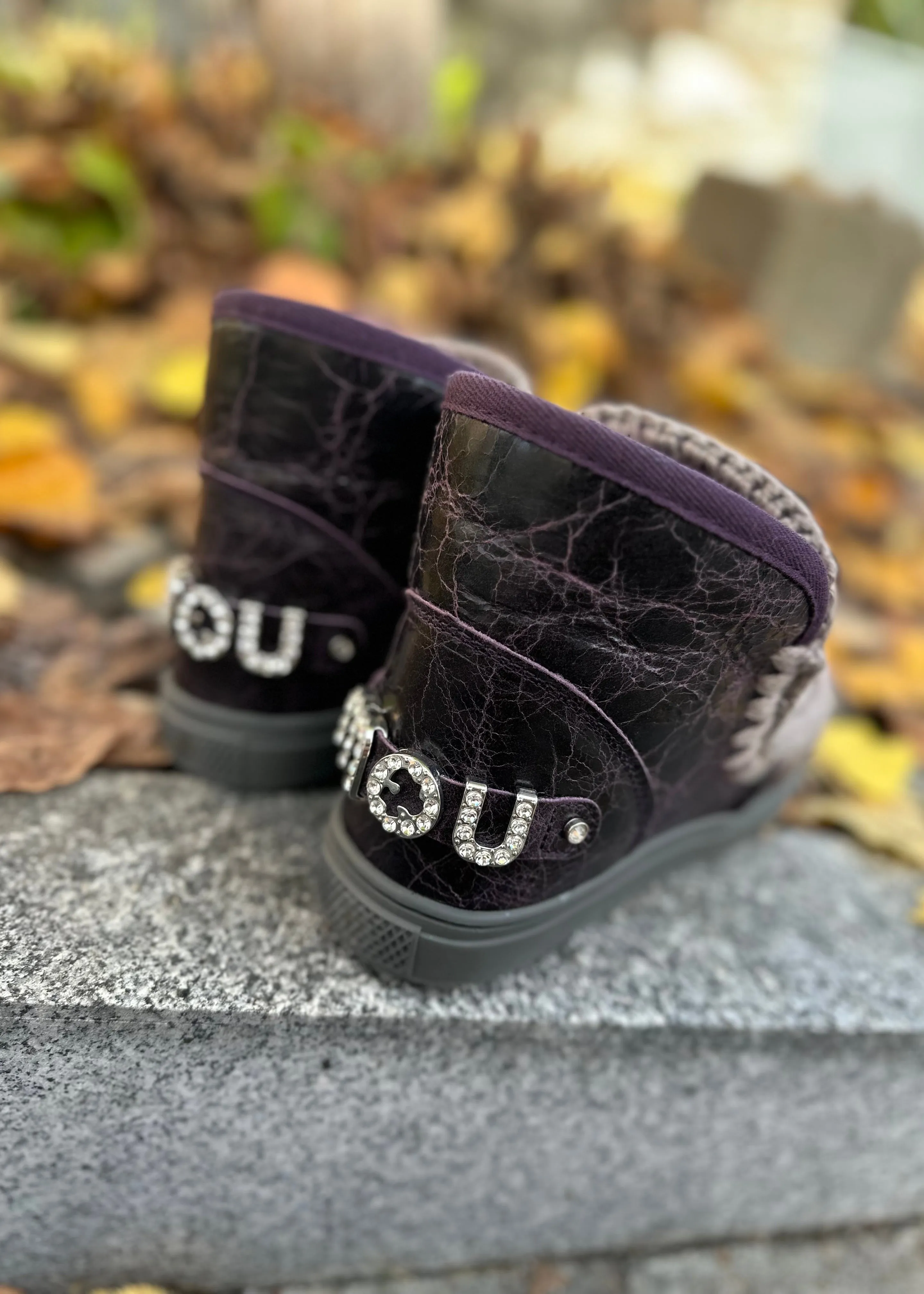 Boots Mou Eskimo sneaker Violet/logo strass