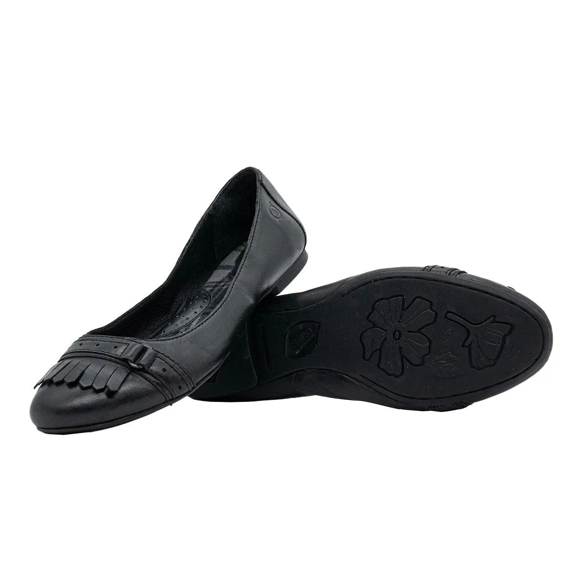 Born Halia Ballerinas Leather Black Colour For Women