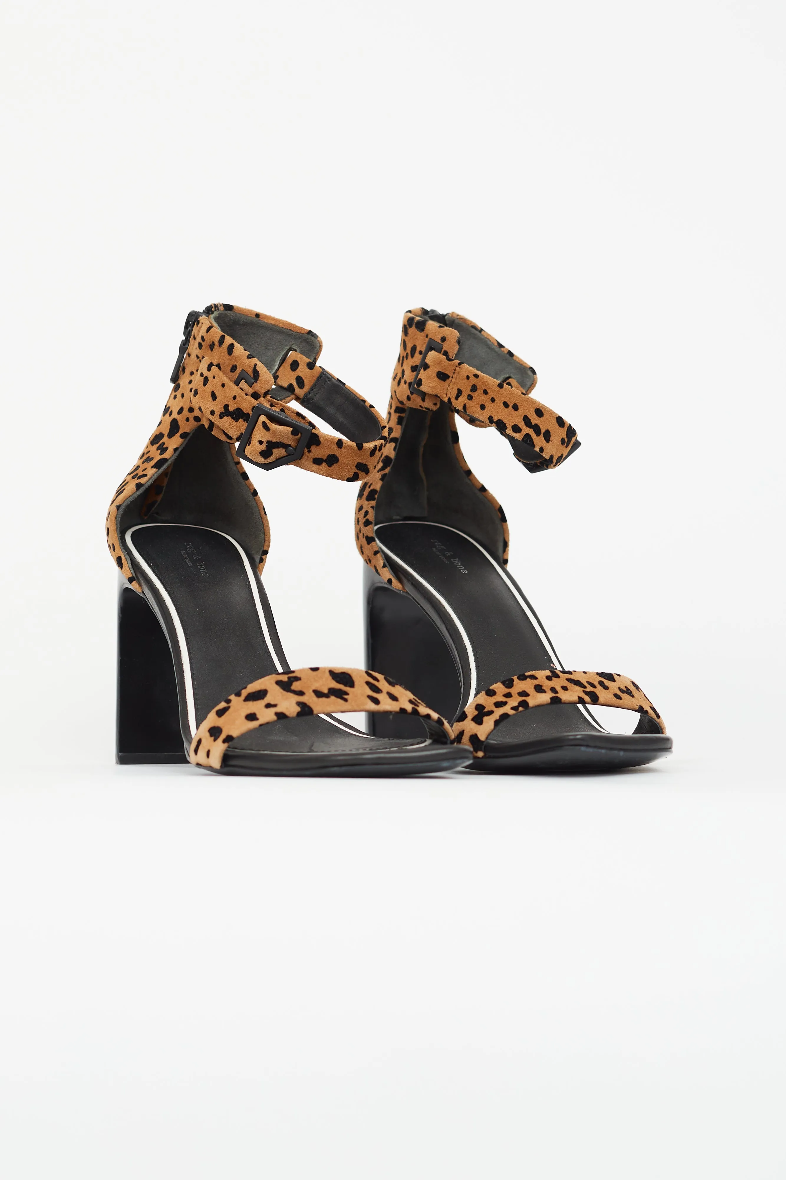 Brown & Black Print Ellis Heeled Sandal