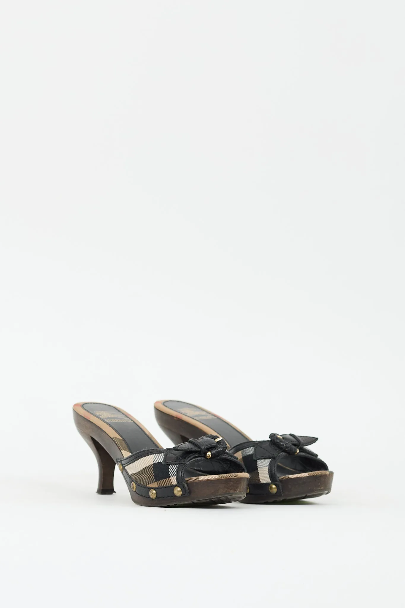 Brown & Multi Nova Check Heeled Sandal