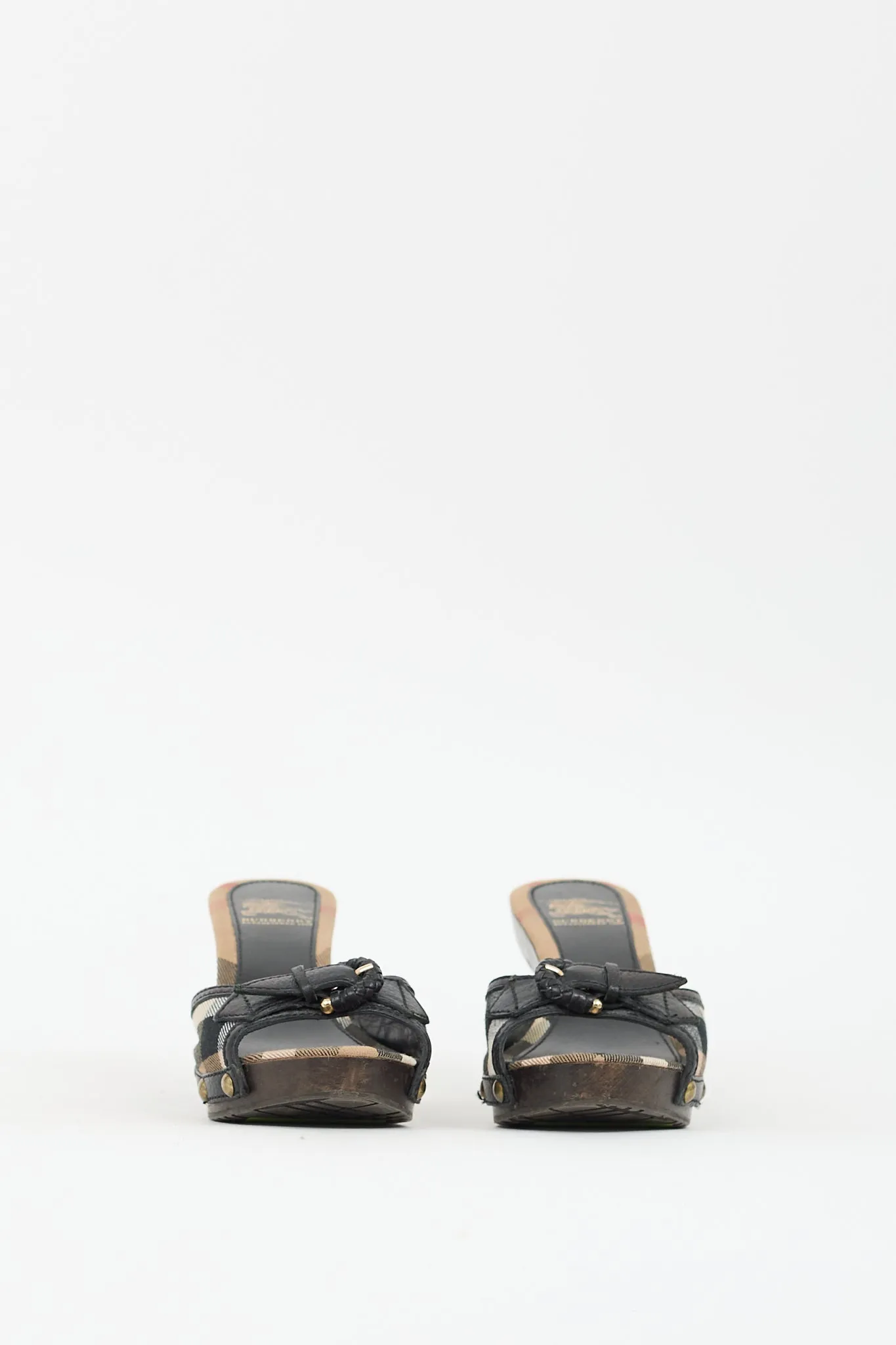 Brown & Multi Nova Check Heeled Sandal