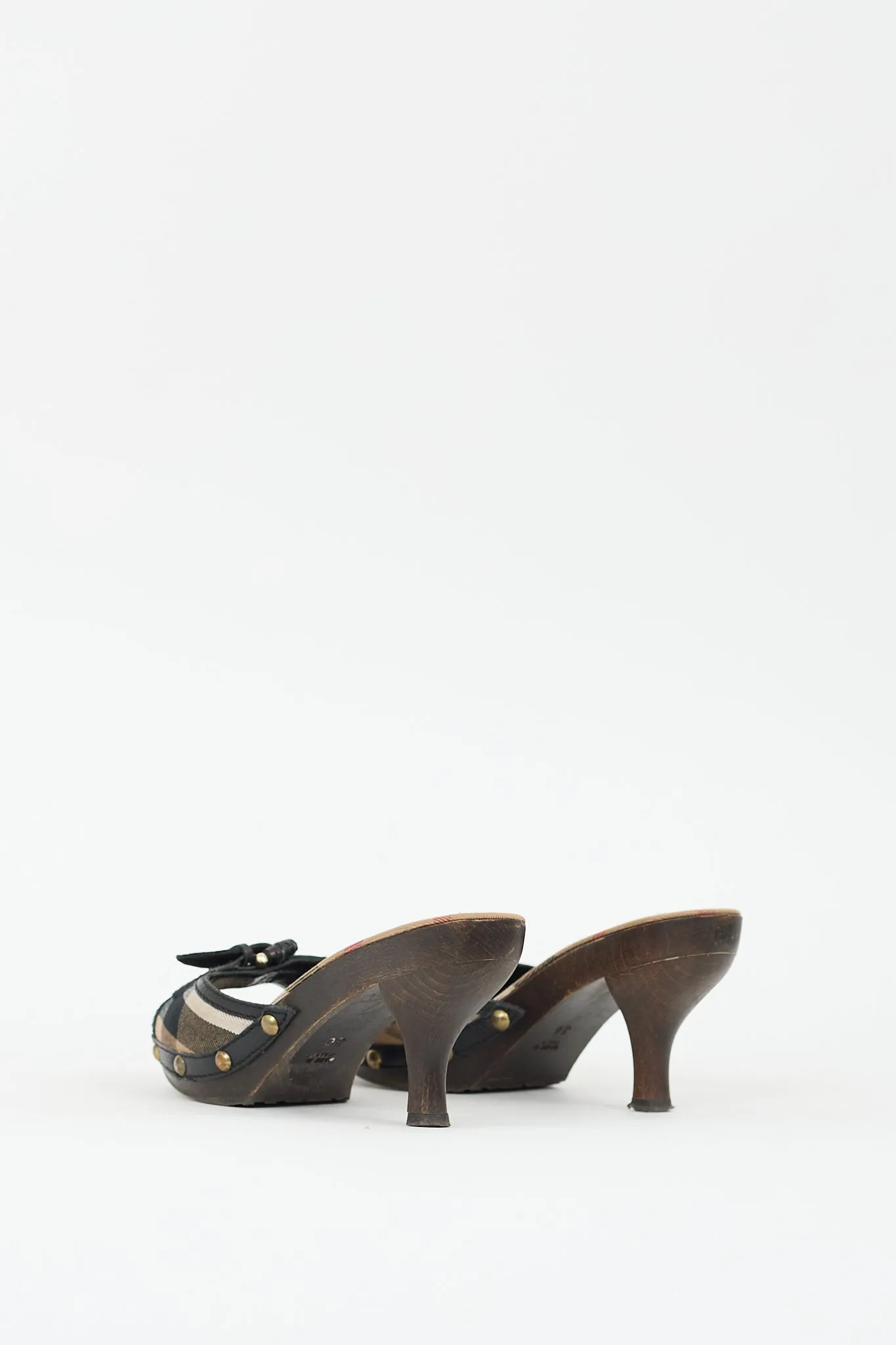 Brown & Multi Nova Check Heeled Sandal