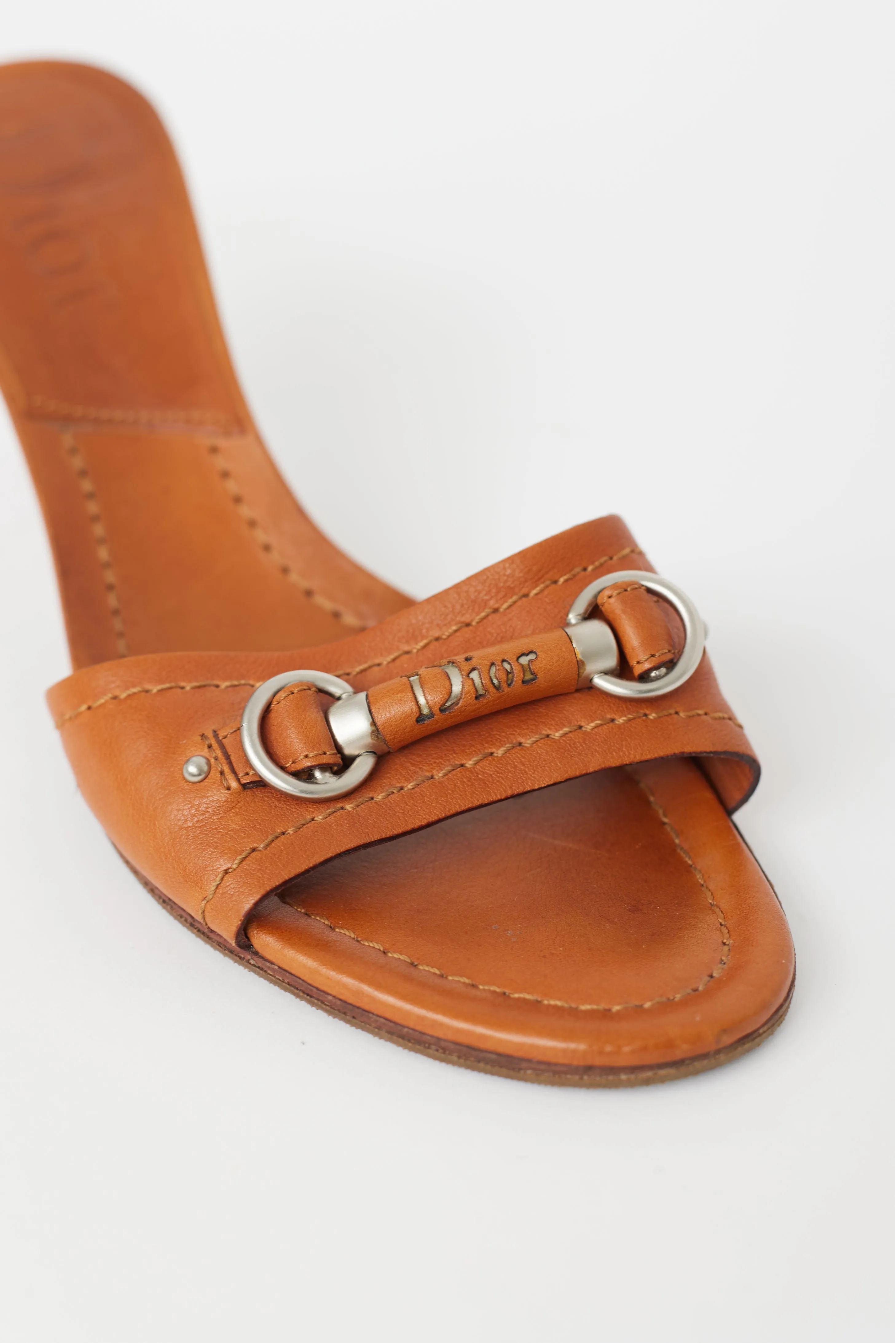 Brown Leather Heeled Sandal