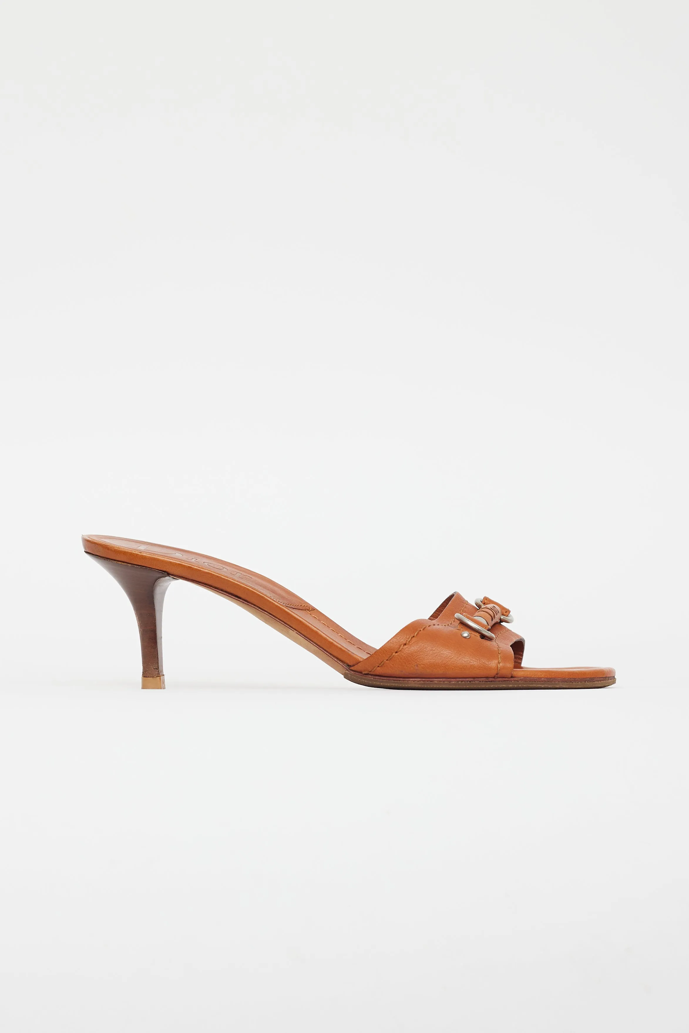 Brown Leather Heeled Sandal