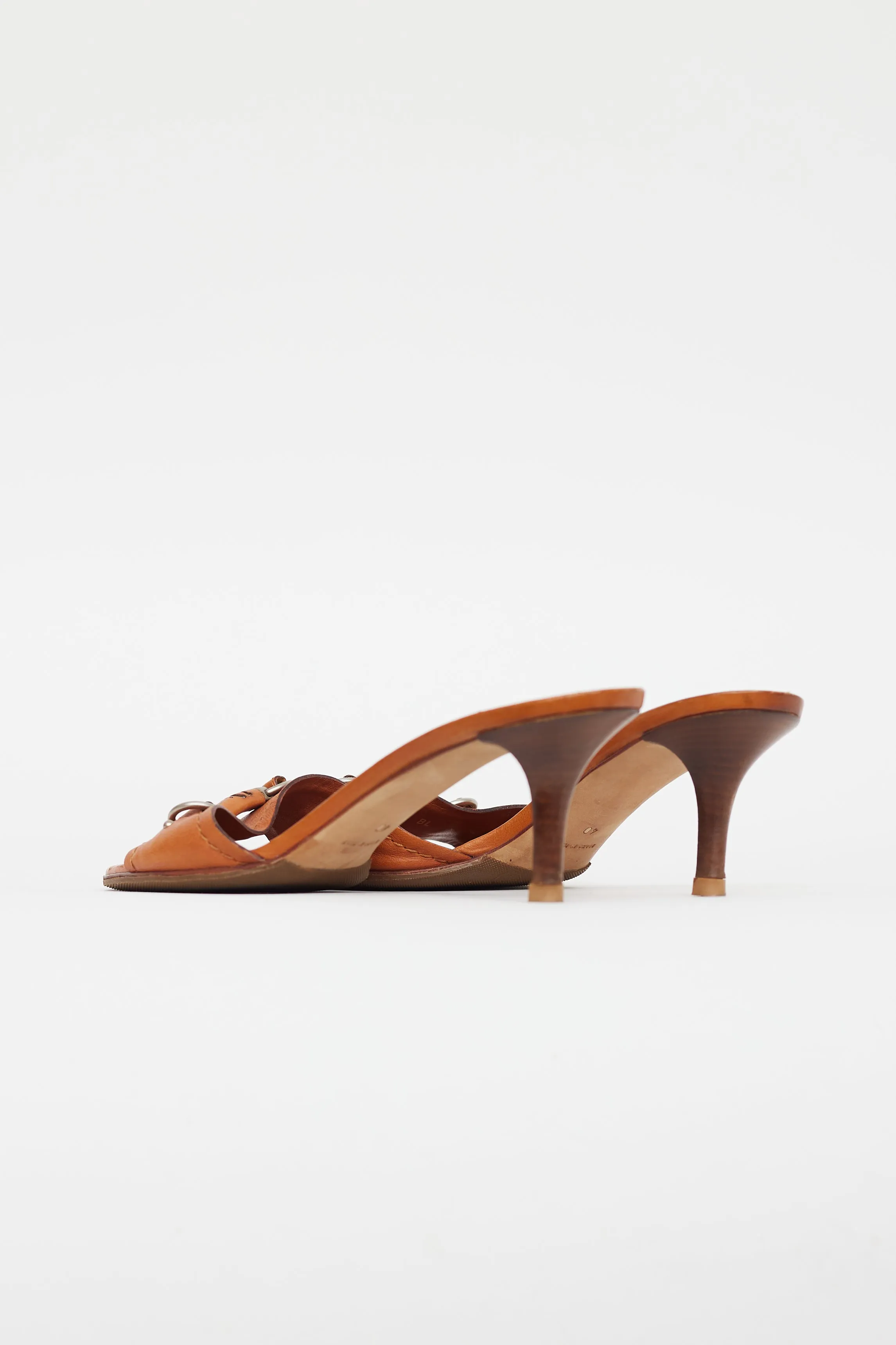 Brown Leather Heeled Sandal