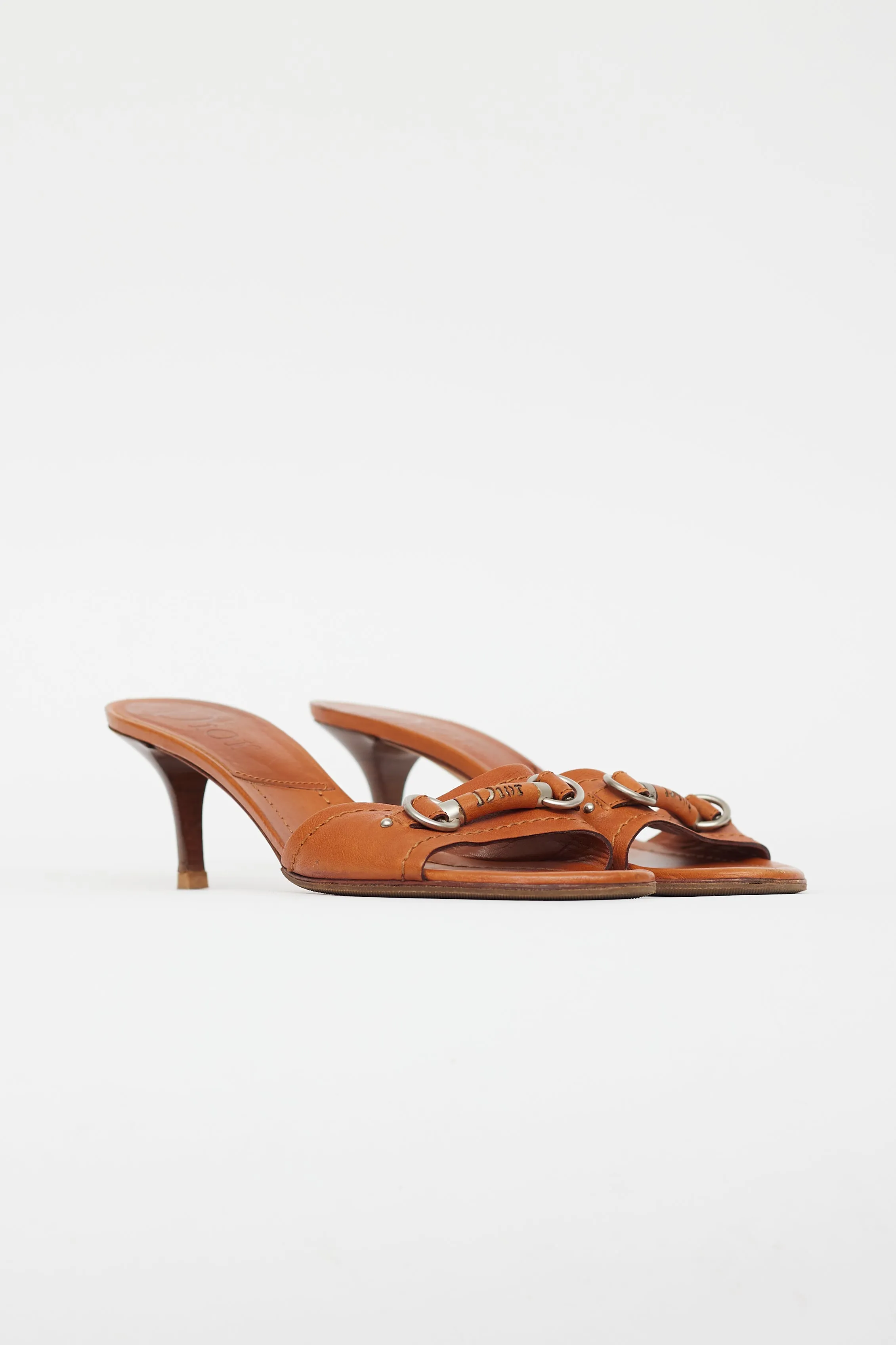 Brown Leather Heeled Sandal