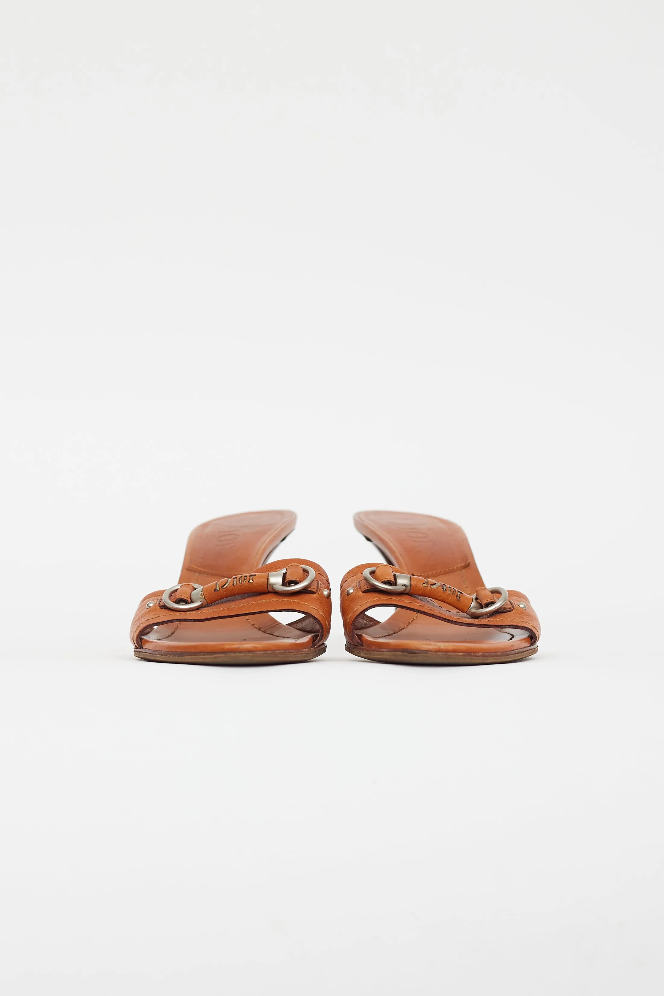 Brown Leather Heeled Sandal