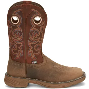 Buffalo Leather Embroidery Square Toe Cowboy Boots