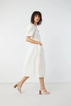 BUTTON UP MIDI DRESS