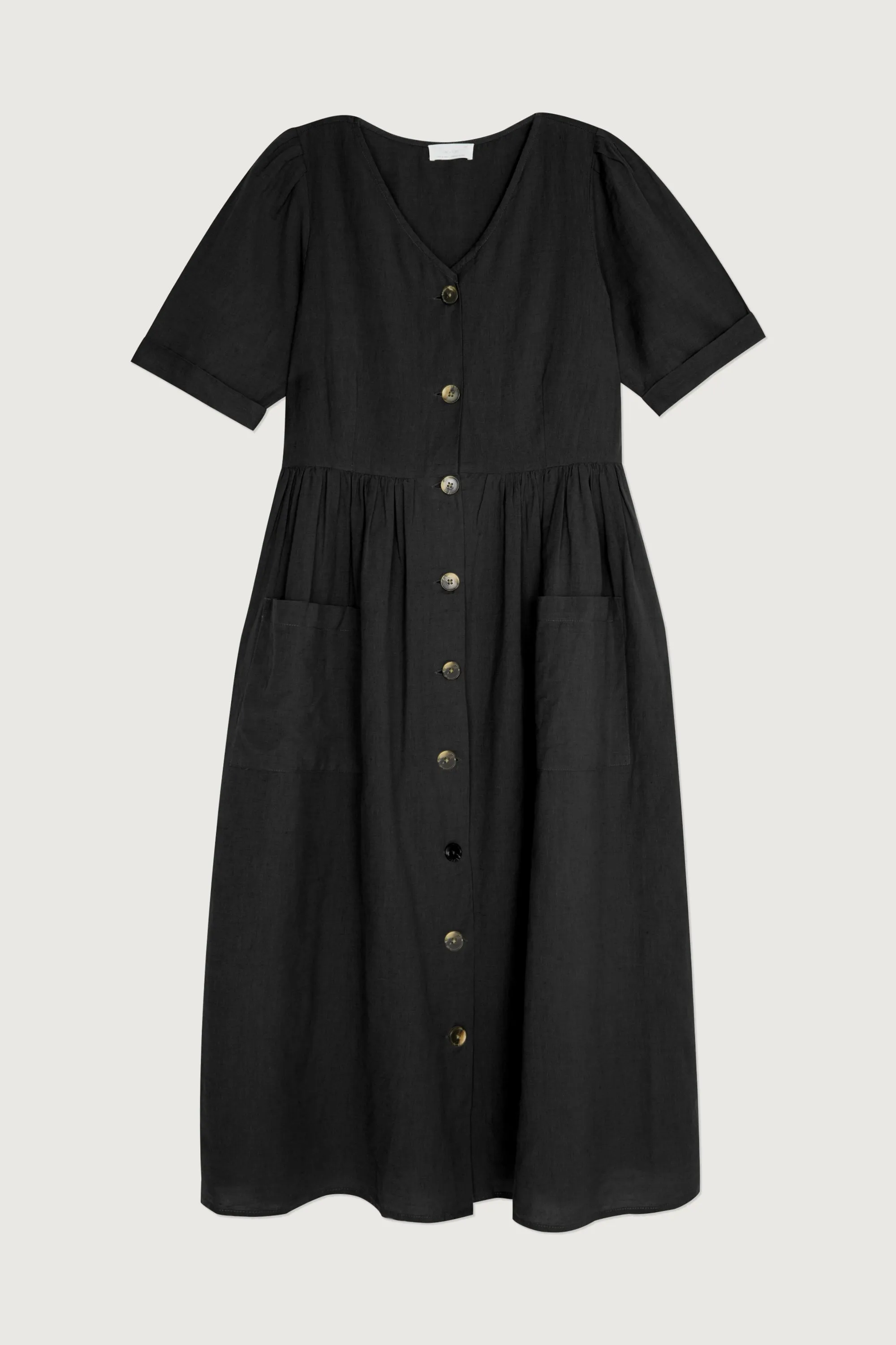 BUTTON UP MIDI DRESS