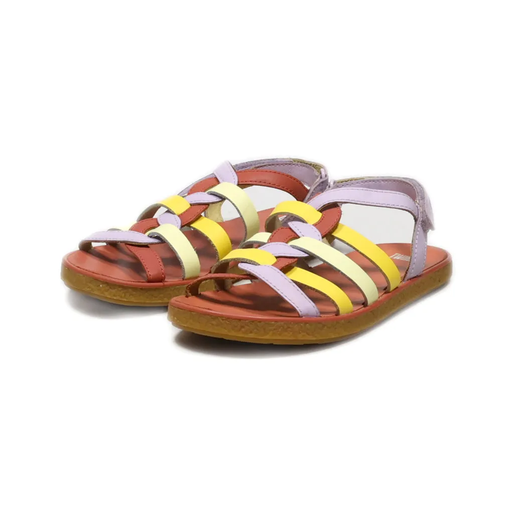 Camper Flat Sandals Fabric Purple Colour For Kids