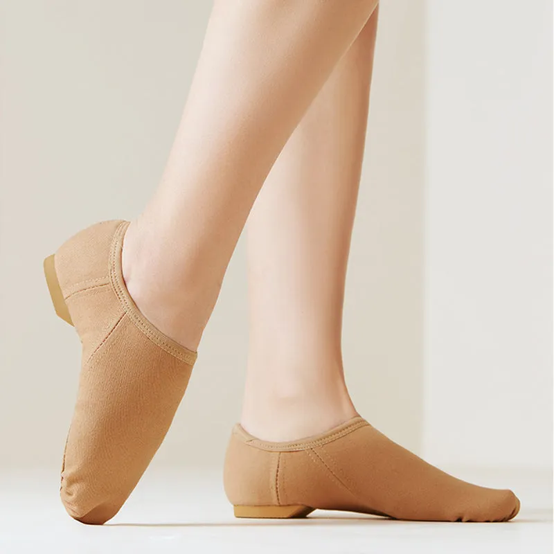 Canvas Light Brown Flats Jazz Teaching & Practice Shoes