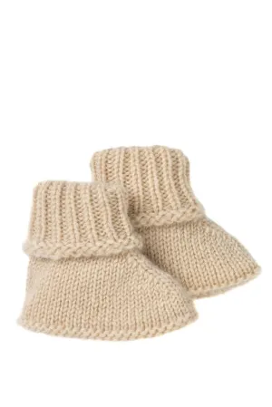 Cashmere Baby Bootees Ivory 0-3 Months