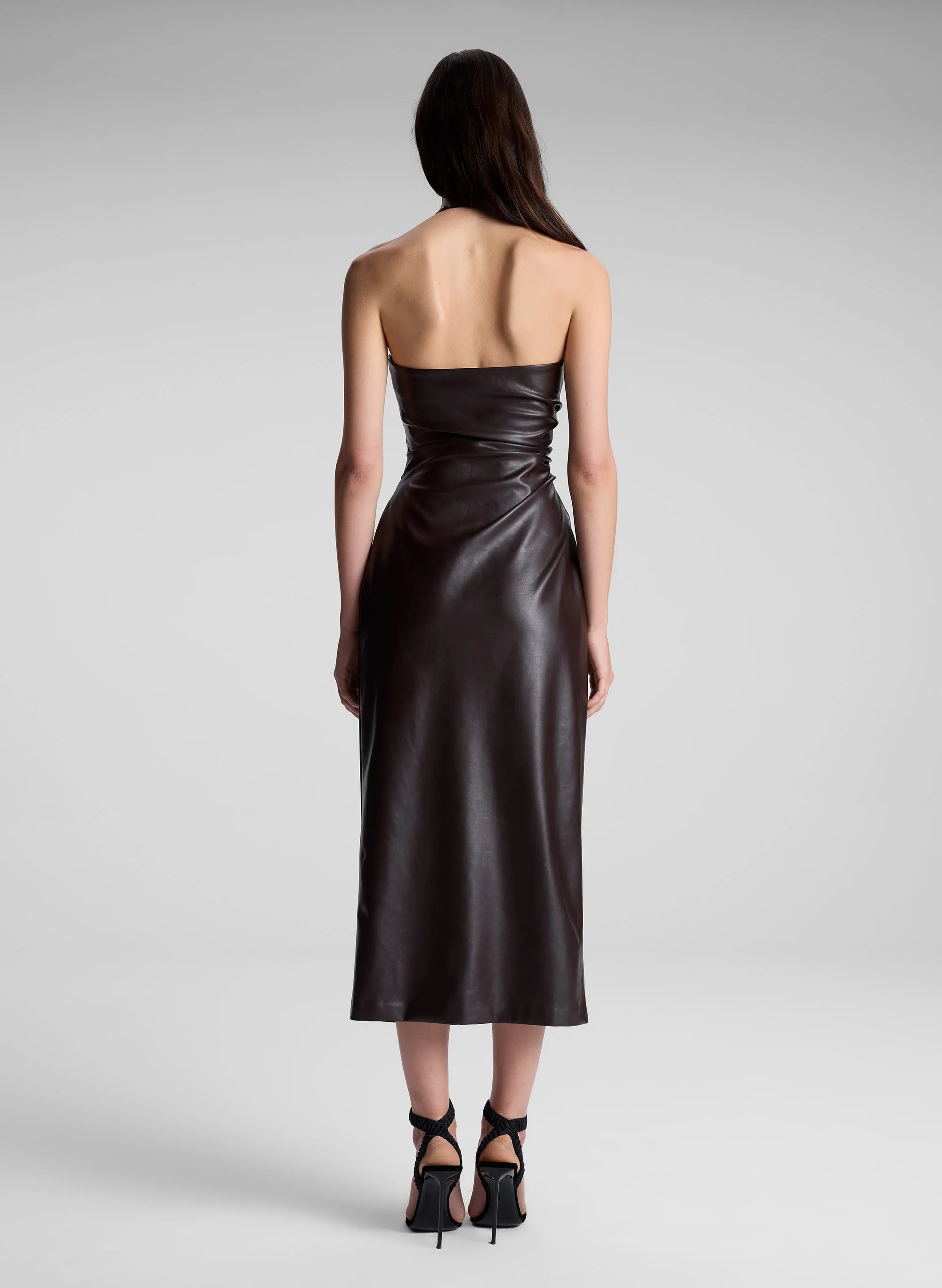 Charlotte Vegan Leather Midi Dress