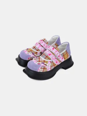 Checkered platform shoes【s0000009819】