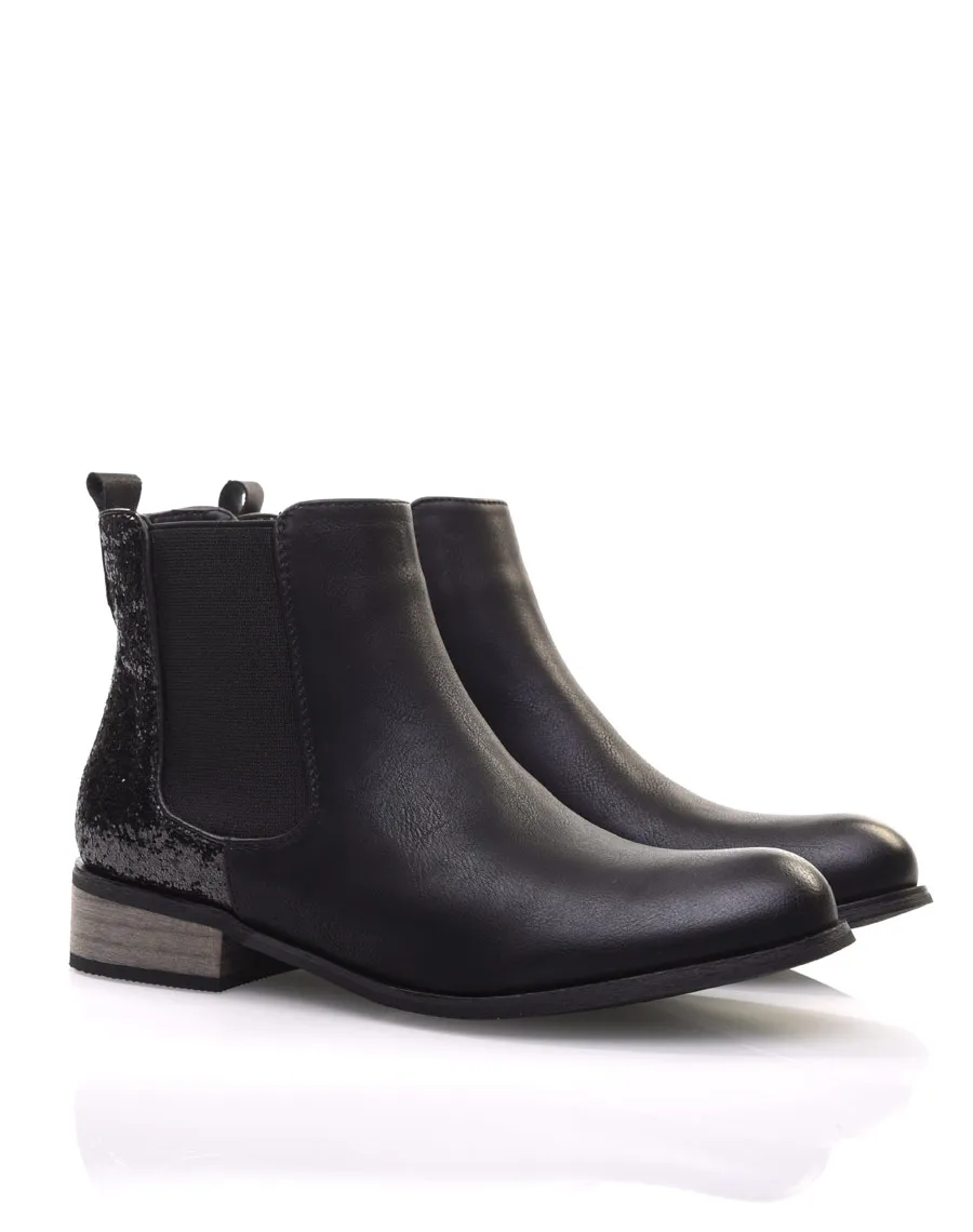 Chelsea boots noires à paillettes 