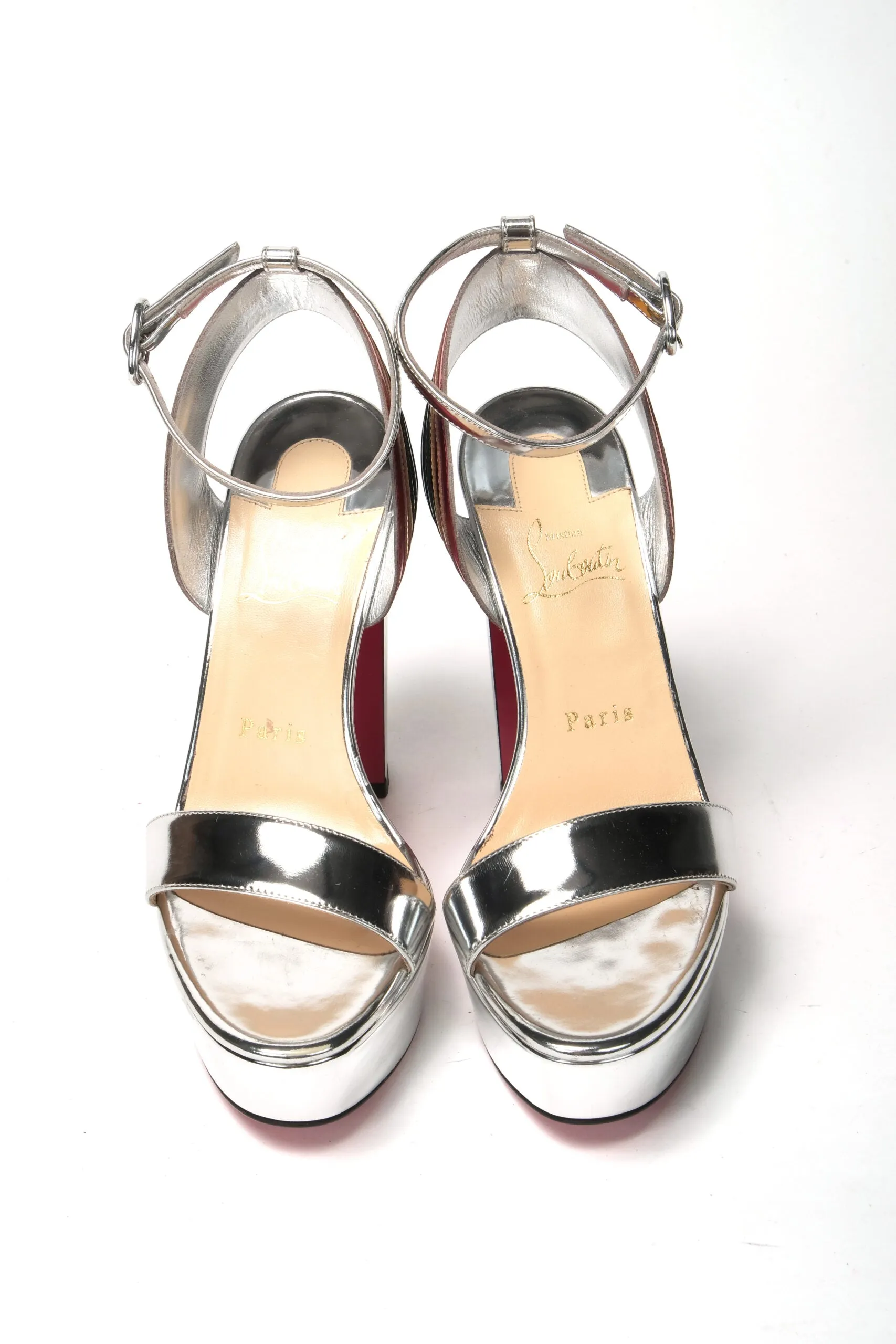 Christian Louboutin Silver/Multi Arendisc Alta Platform Heel