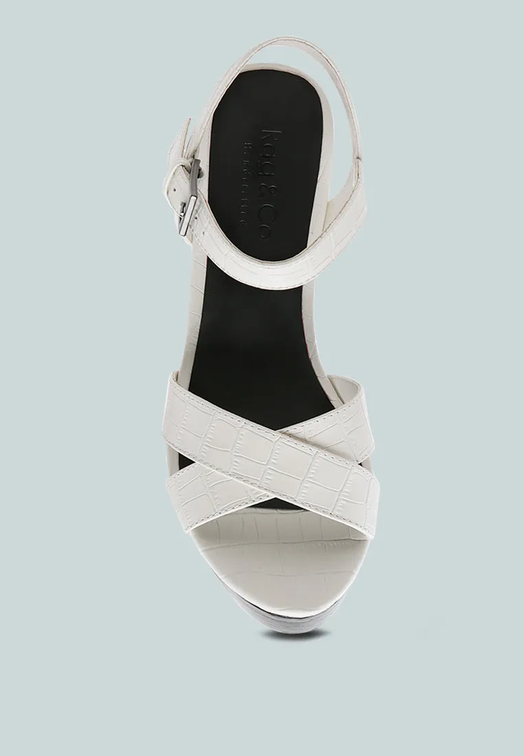 CHYPRE High Heeled Block Sandal In White