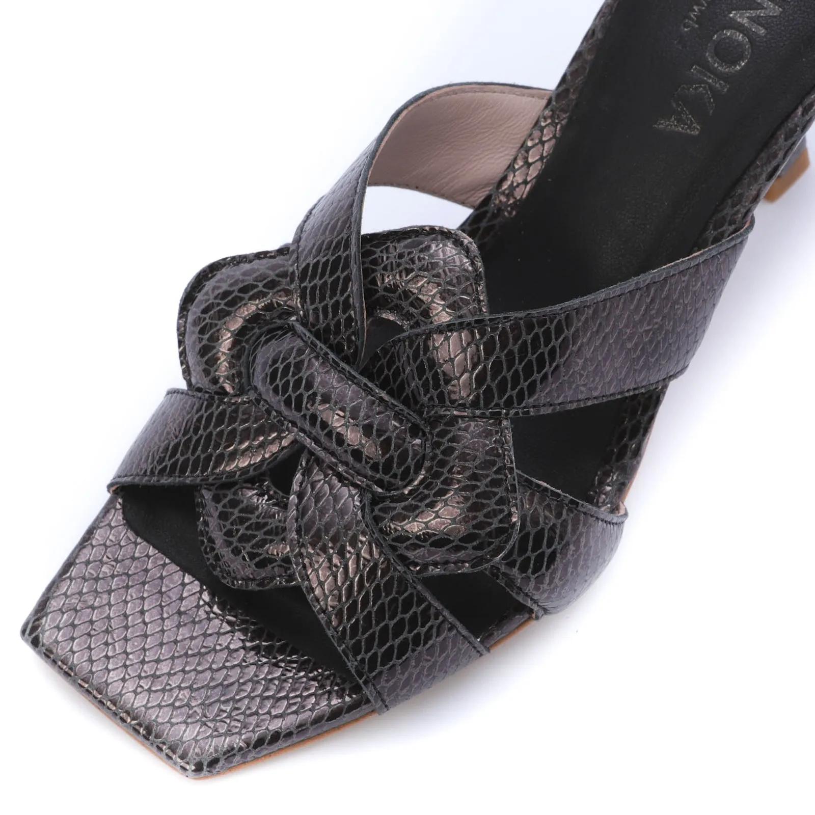 CLAIRE high heel sandal - serpent black