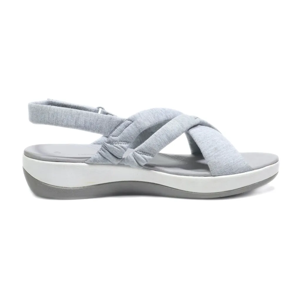 Clarks Flat Sandals Leather Grey Colour For Women