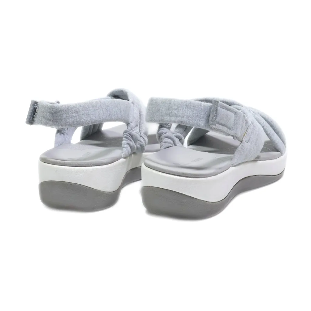 Clarks Flat Sandals Leather Grey Colour For Women