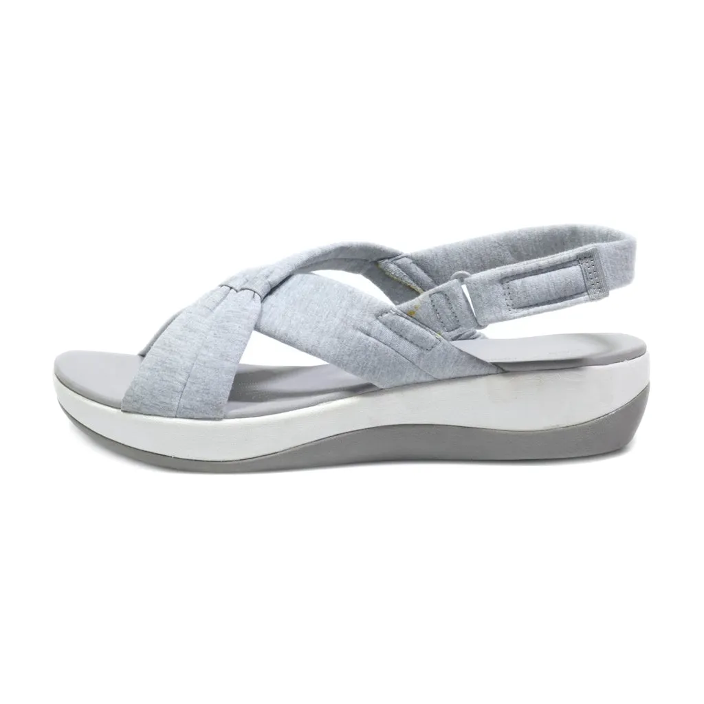 Clarks Flat Sandals Leather Grey Colour For Women