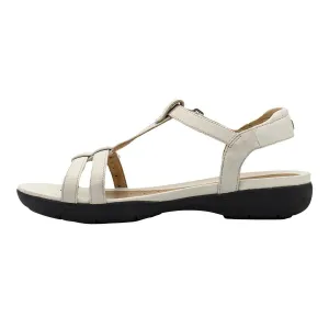 Clarks Un Vaze Strap Flat Sandals Leather White Colour For Women