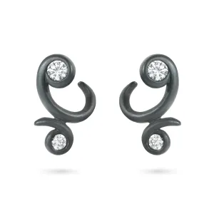 Contour Bossa Nova Oxidized Sterling Silver Earrings