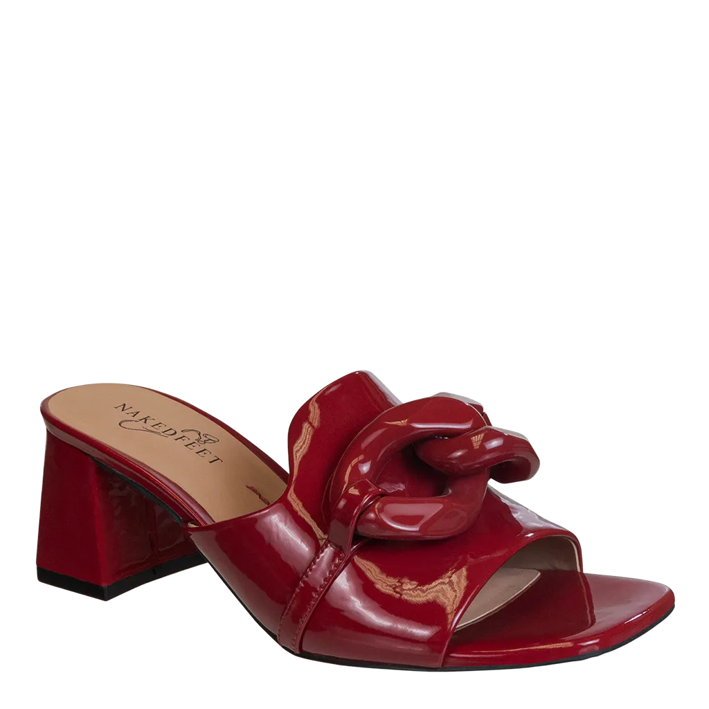 COTERIE in DEEP RED Heeled Sandals