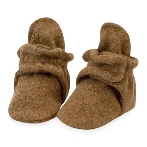 Cozie Fleece Baby Booties - Heather Mocha