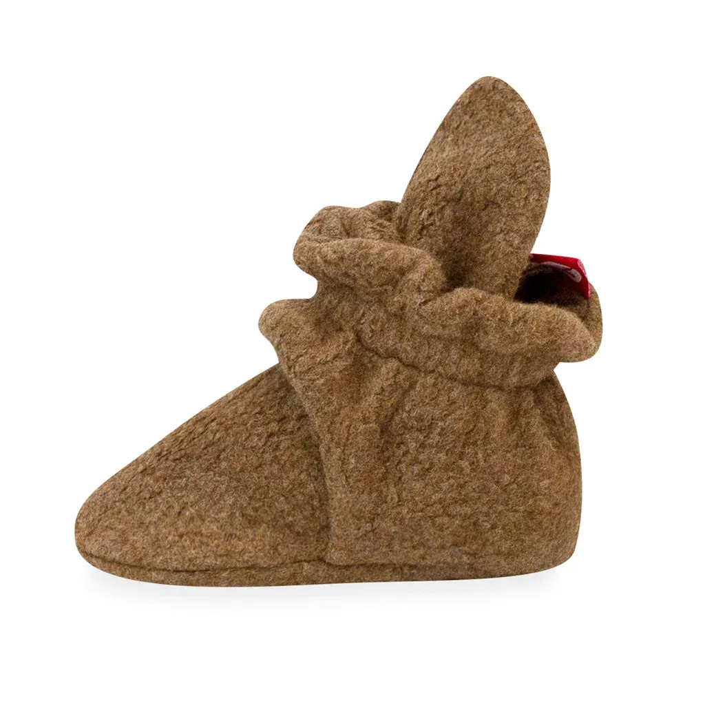 Cozie Fleece Baby Booties - Heather Mocha