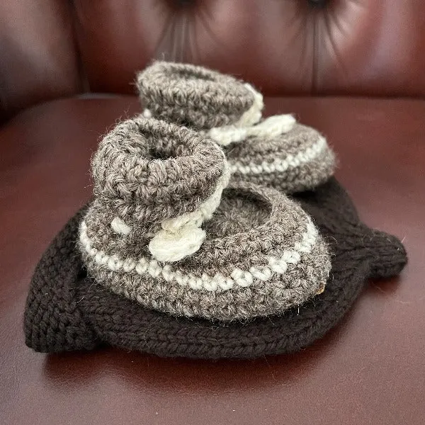 Crochet Booties & Beanie Set