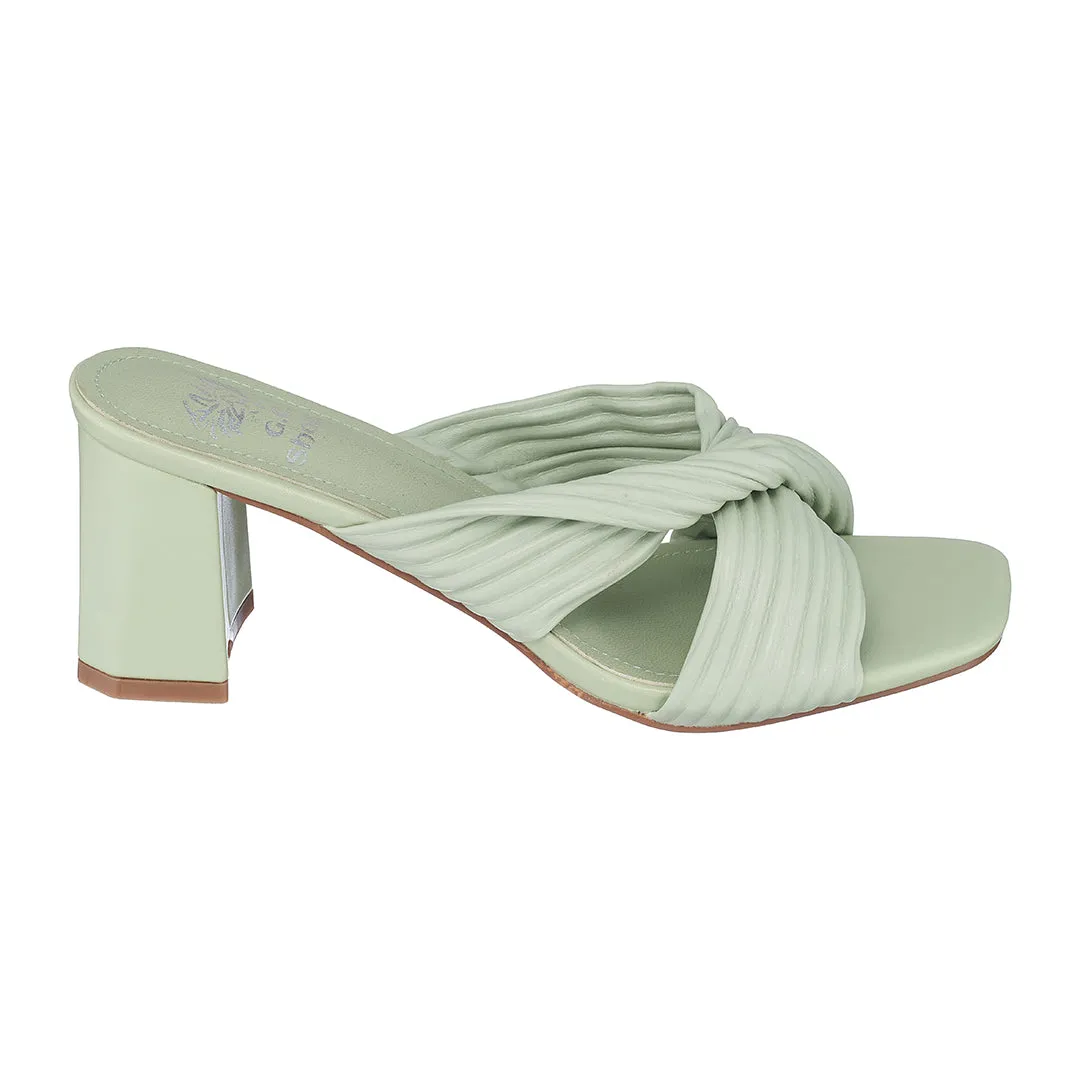 Dara Green Heeled Sandals