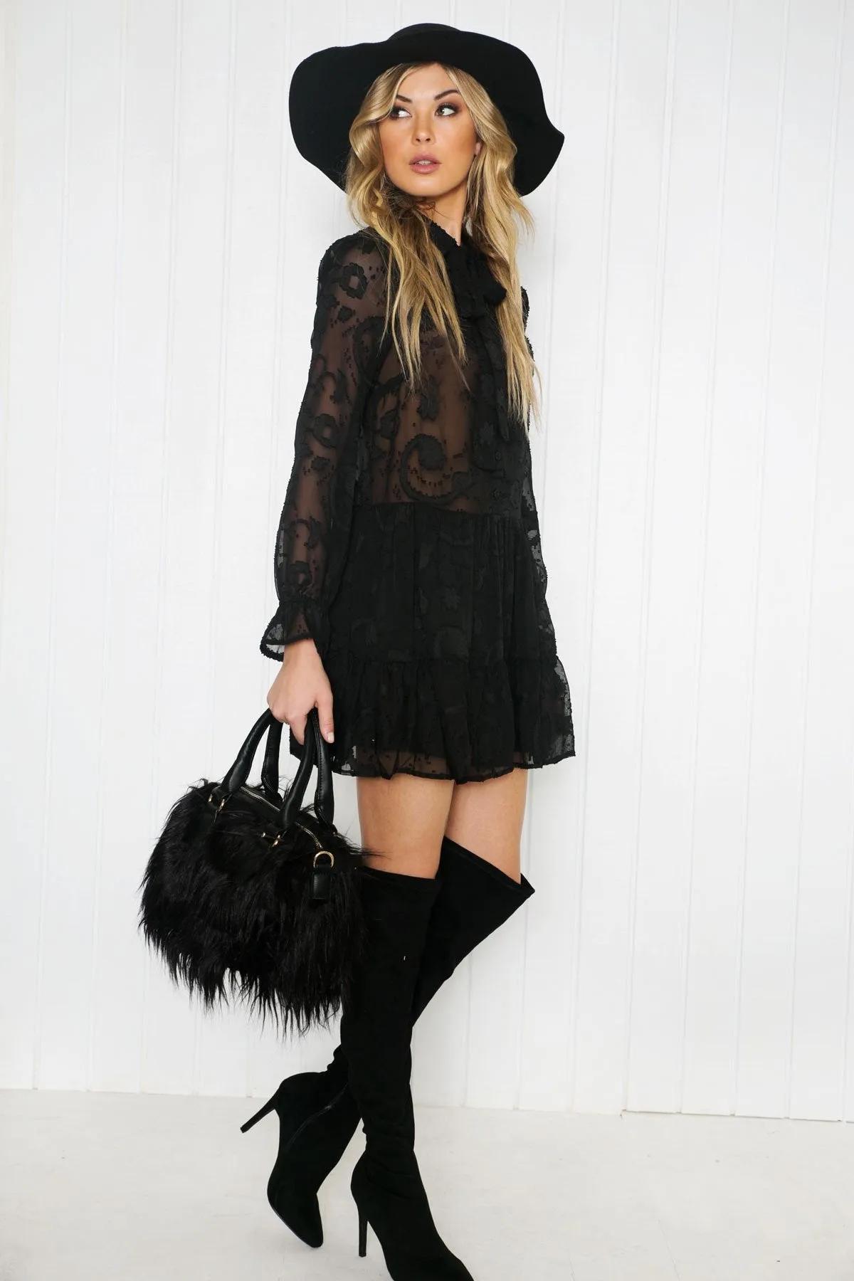 Deidra Ruffle Long Sleeve Dress