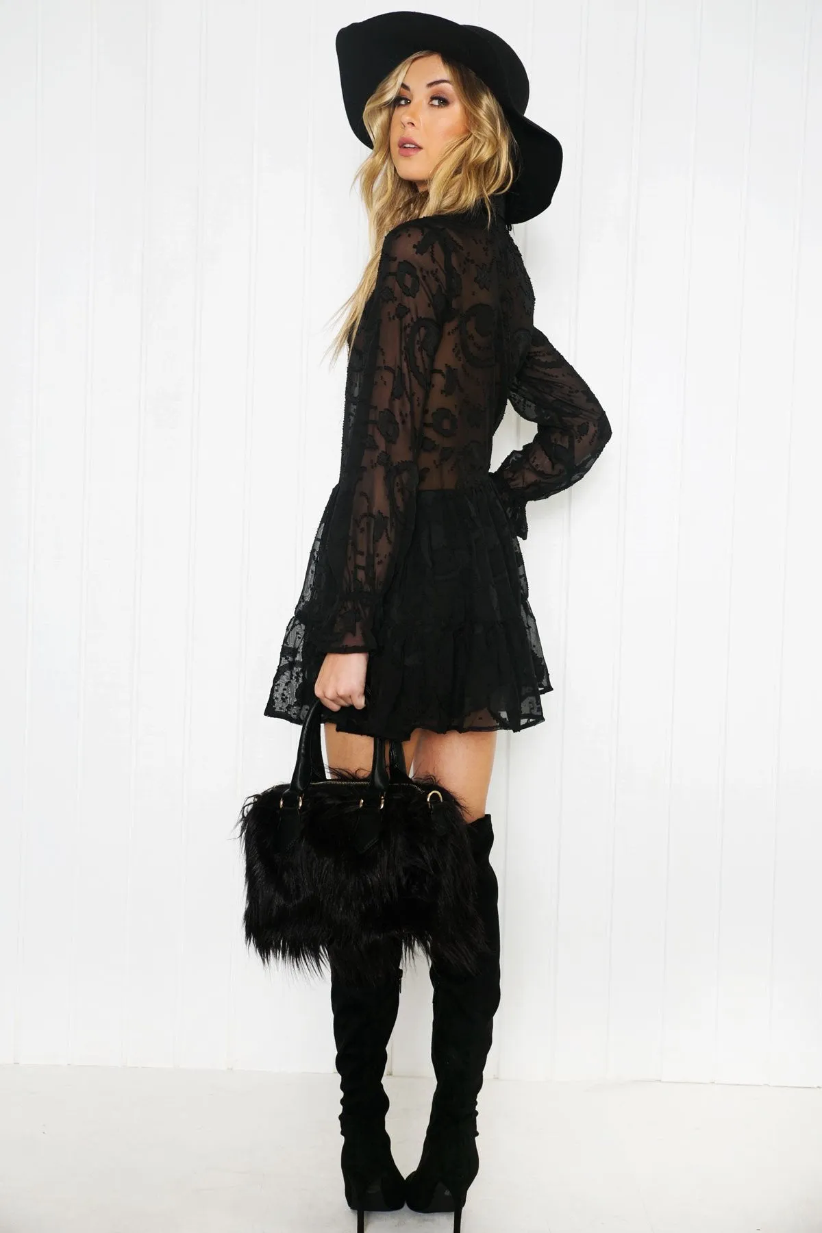 Deidra Ruffle Long Sleeve Dress