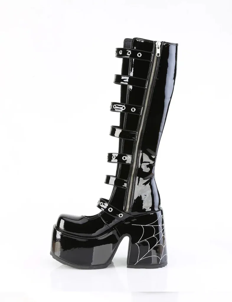 DEMONIA CAMEL-223 - BLACK PATENT ✰ PRE ORDER ✰