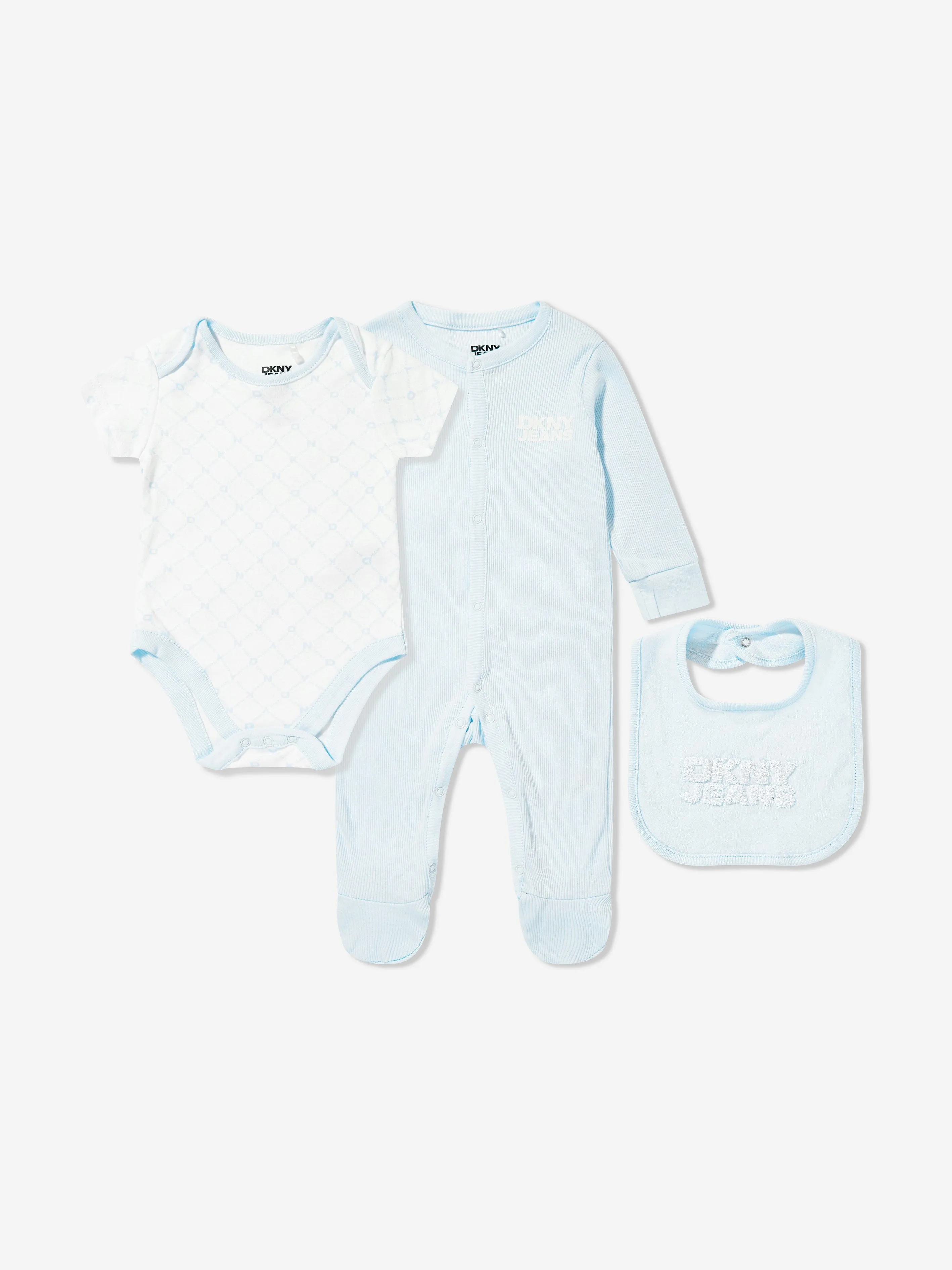 DKNY Baby Boys 4 Piece Babygrow Set in Blue