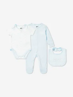 DKNY Baby Boys 4 Piece Babygrow Set in Blue