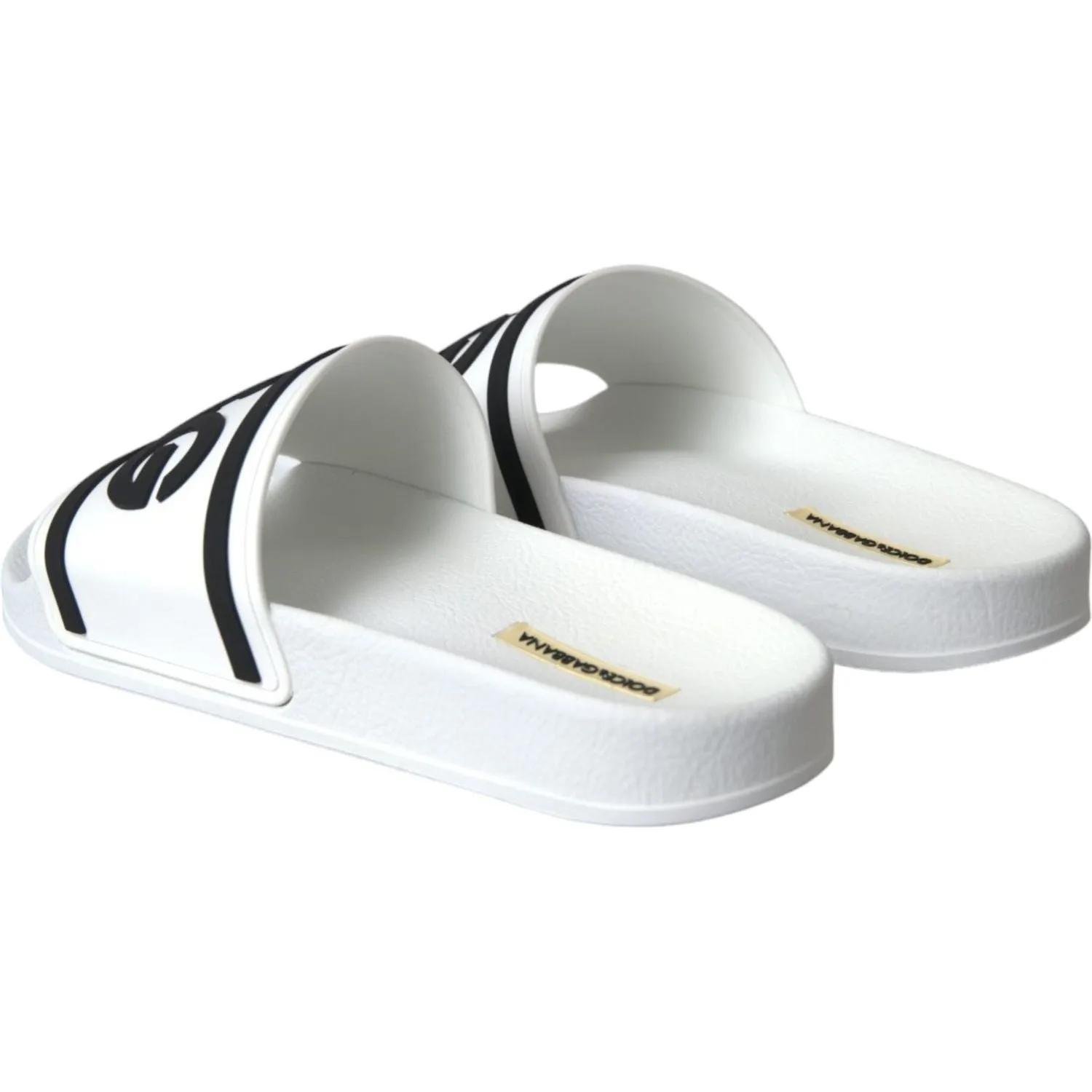 Dolce & Gabbana White Black Sandals Rubber Beachwear Shoes