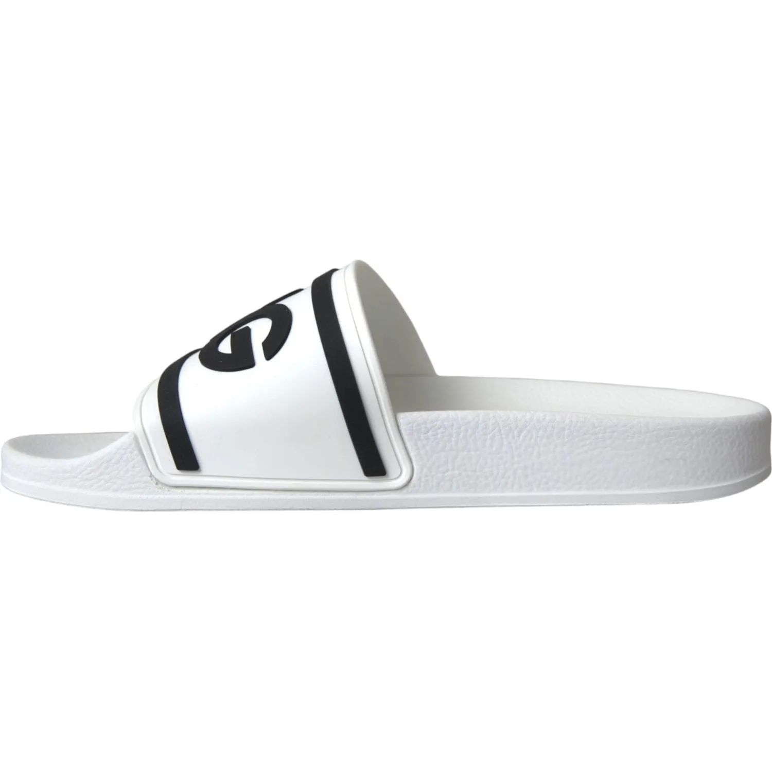 Dolce & Gabbana White Black Sandals Rubber Beachwear Shoes