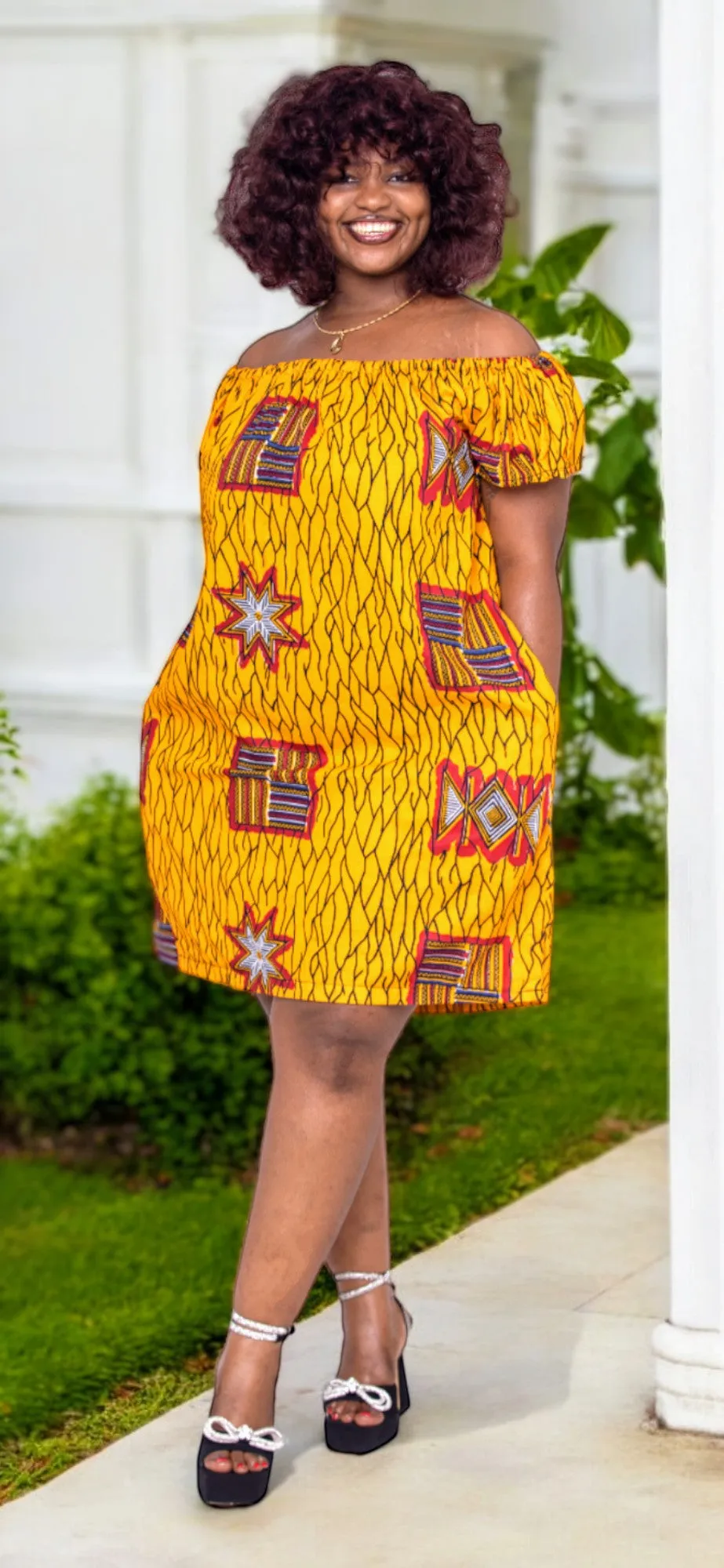 Dupsie's Umoja Orange African Print Dress DPUMAD51