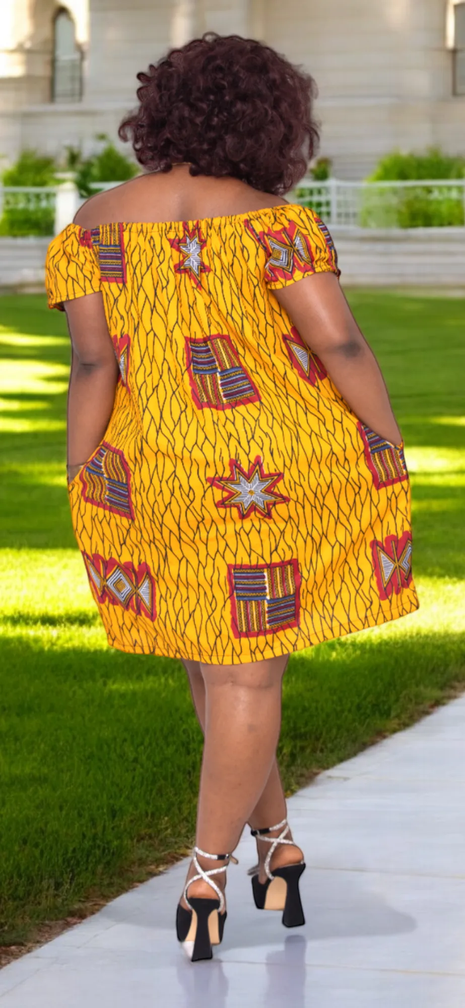 Dupsie's Umoja Orange African Print Dress DPUMAD51