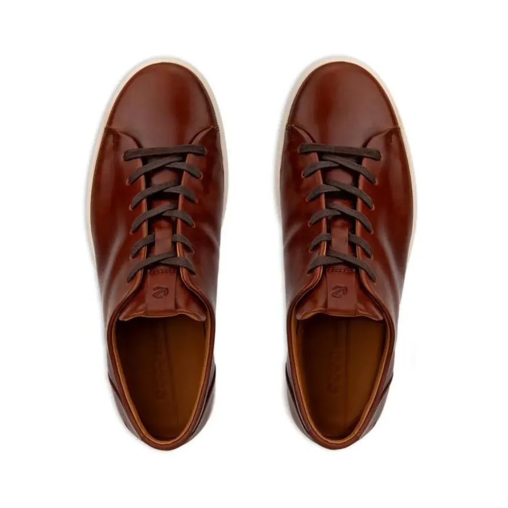 Ecco Soft 7 Plain Lace Cognac Sneaker (Men's)