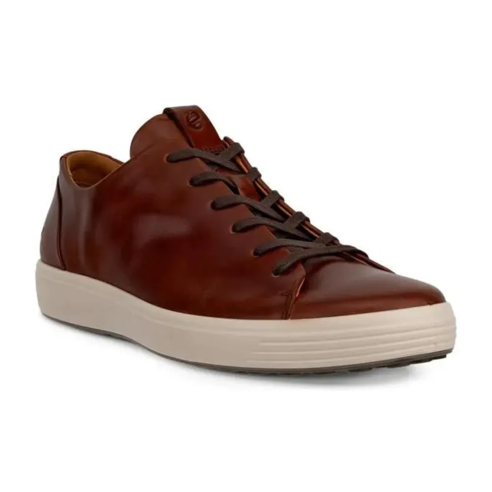 Ecco Soft 7 Plain Lace Cognac Sneaker (Men's)