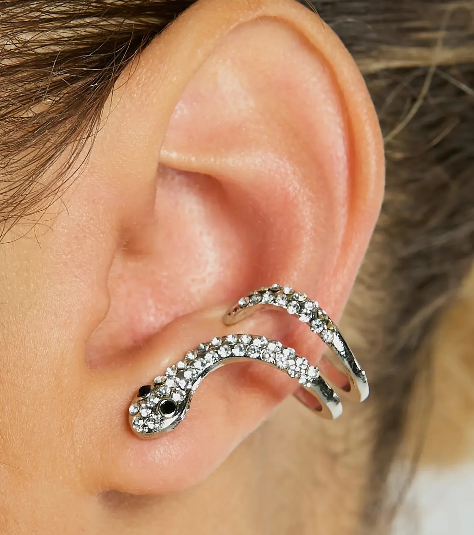 Enchanting Serpentine Snake Rhinestone Earrings