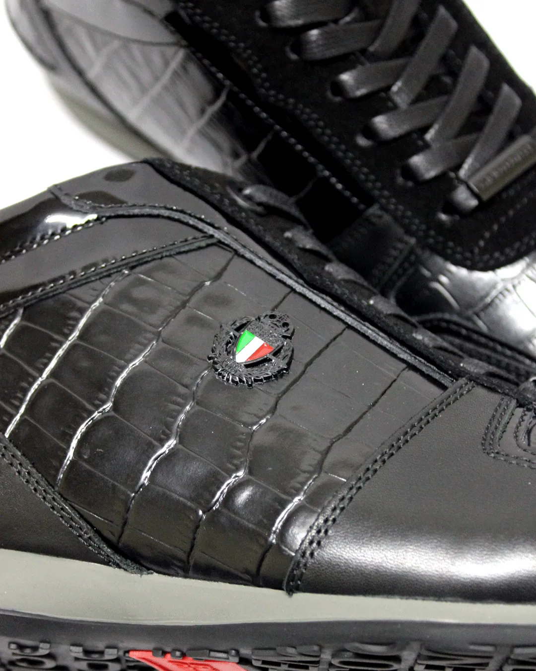 ENRICO COVERI Italia  Leather Black Lo Sneaker