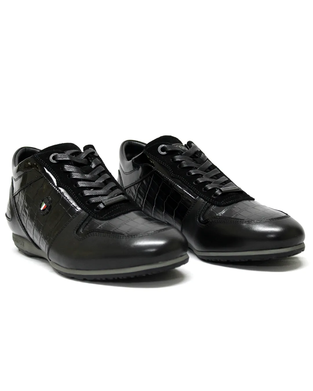 ENRICO COVERI Italia  Leather Black Lo Sneaker