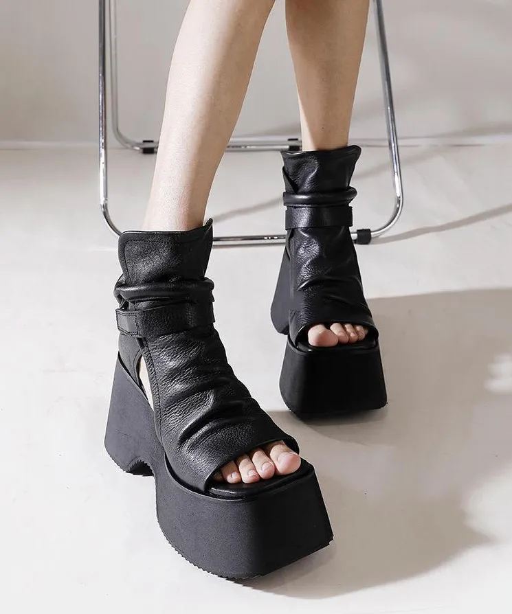 Fashion Black Sandals Platform Sandals